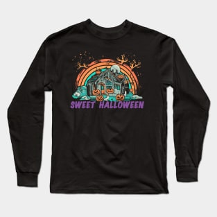 Sweet Halloween ghost house Long Sleeve T-Shirt